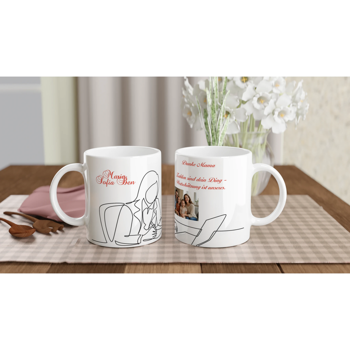 Liebevoll gestaltete personalisierte Tasse. Personalisierte Tasse Buchhalterin - Mit Foto und Wunschtext: spülmaschinenfest und mikrowellengeeignet. Perfekt als Geschenk für jeden Anlass.