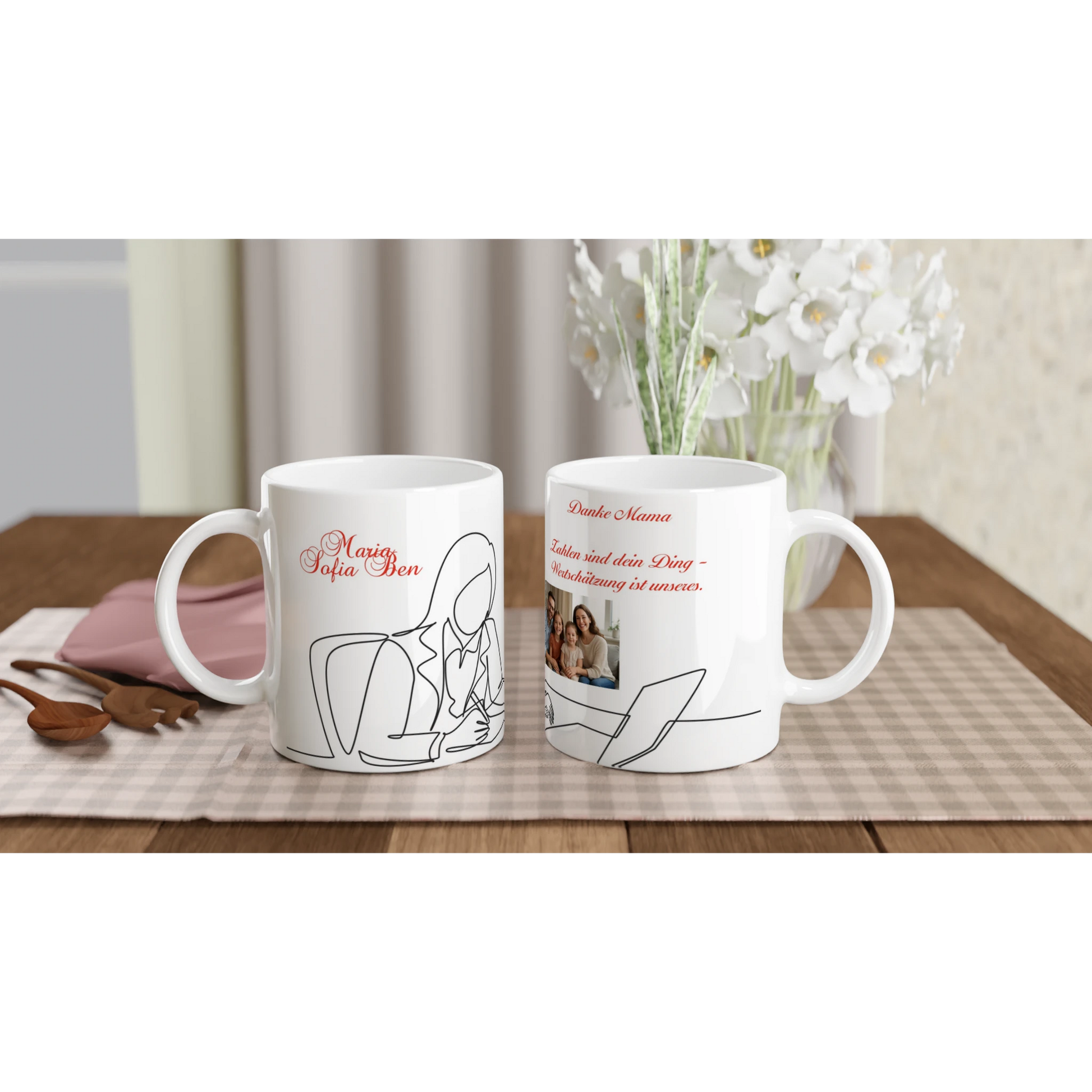 Liebevoll gestaltete personalisierte Tasse. Personalisierte Tasse Buchhalterin - Mit Foto und Wunschtext: spülmaschinenfest und mikrowellengeeignet. Perfekt als Geschenk für jeden Anlass.