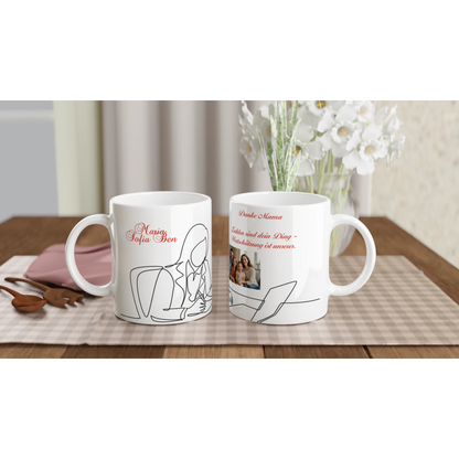 Liebevoll gestaltete personalisierte Tasse. Personalisierte Tasse Buchhalterin - Mit Foto und Wunschtext: spülmaschinenfest und mikrowellengeeignet. Perfekt als Geschenk für jeden Anlass.