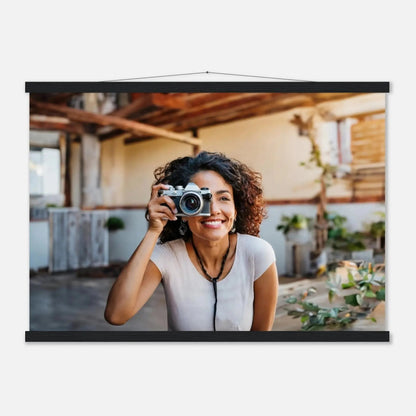 Ein Ausdruck moderner Ästhetik. Individuelles Selbstportrait  mit Holzleisten – Dein Foto als Kunstwerk: für stilvolle Raumgestaltung. Schlicht, elegant und wirkungsvoll.