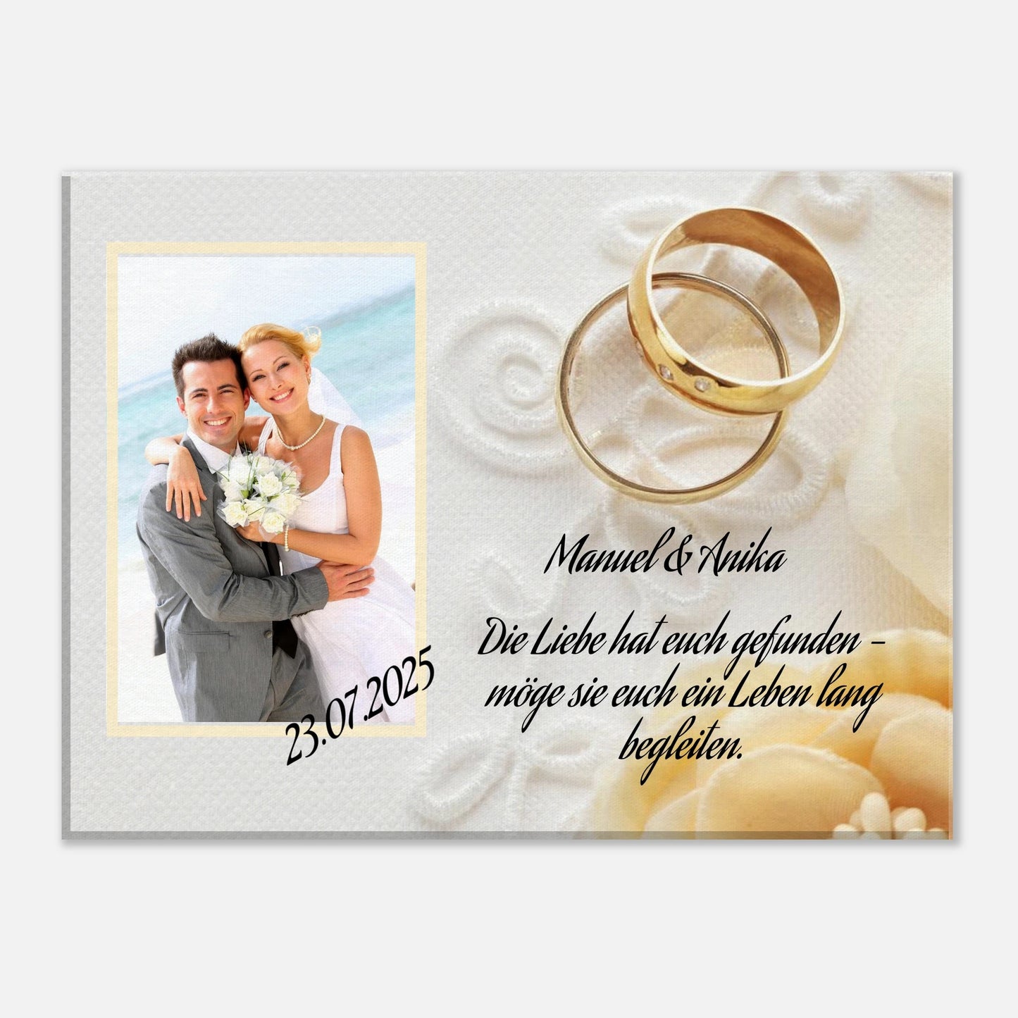 Stimmungsvolle Wandkunst für stilvolle Räume. perfekte Geschenkidee Hochzeit - Leinwanddruck personalisierbar: passt in jedes Ambiente. Schlicht, elegant und wirkungsvoll.