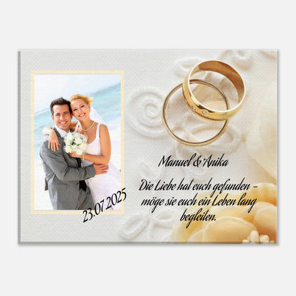 Stimmungsvolle Wandkunst für stilvolle Räume. perfekte Geschenkidee Hochzeit - Leinwanddruck personalisierbar: passt in jedes Ambiente. Schlicht, elegant und wirkungsvoll.