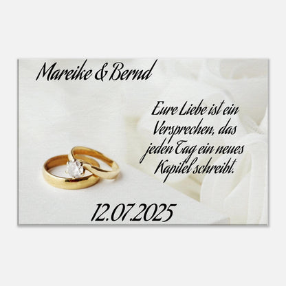 Für ewige Momente voller Liebe. Personalisierte Hochzeits-Leinwand – Zeitloser Kunstdruck: inspiriert durch echte Emotionen. Eine besondere Geste mit Bedeutung.