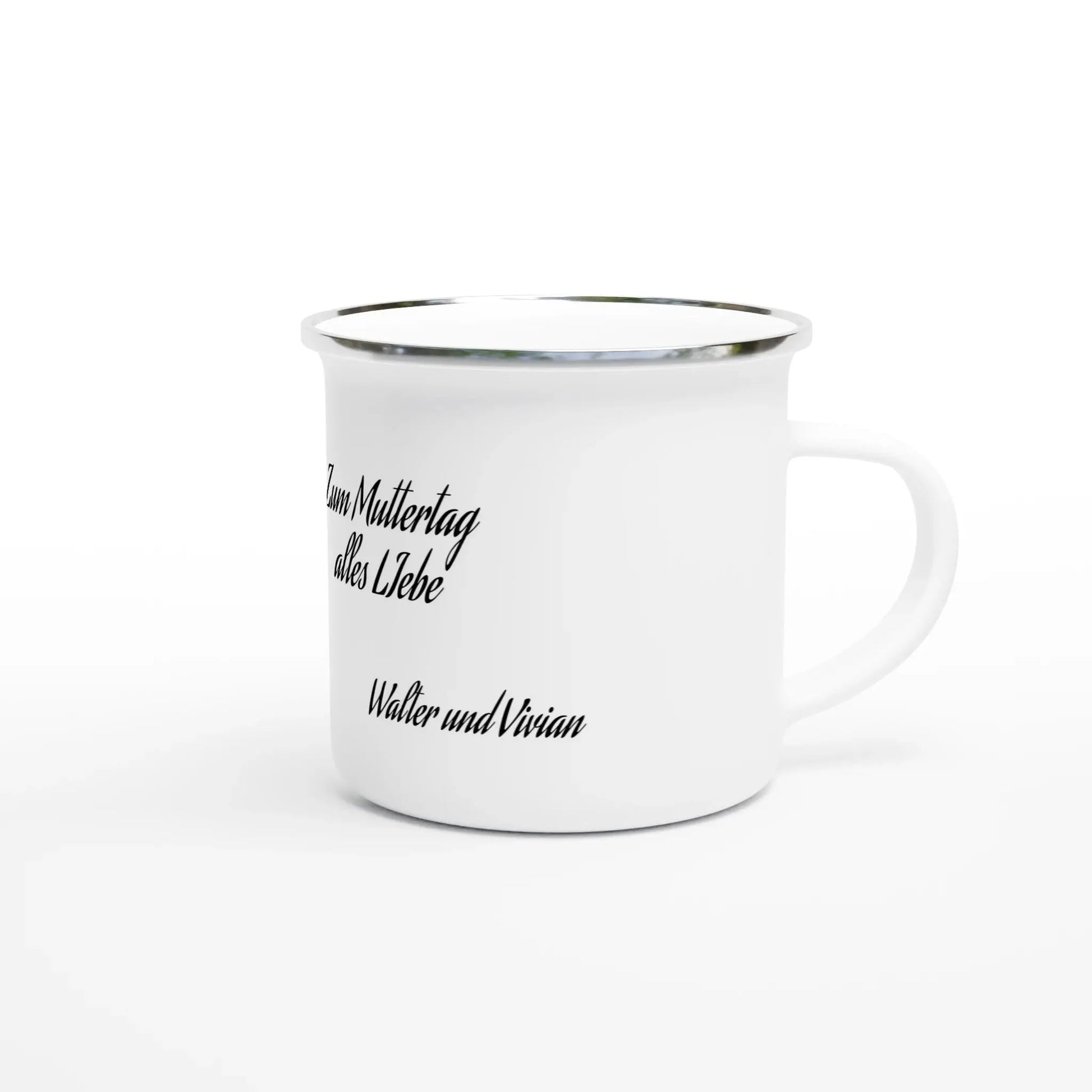 Weiße Emaille-Tasse zum Muttertag personalisieren 💕 - Zoey Kunstdrucke