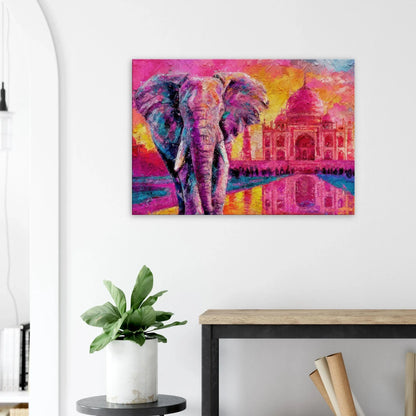 Ein Ausdruck moderner Ästhetik. Leinwand Bunter Elefant in leuchtenden Farben 70x100 cm / 28x40″: passt in jedes Ambiente. Eine besondere Bereicherung für jeden Raum.