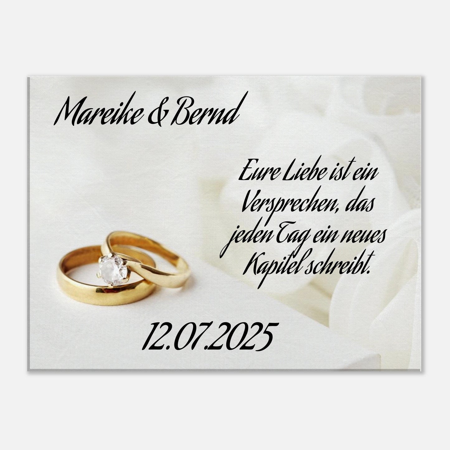 Für ewige Momente voller Liebe. Personalisierte Hochzeits-Leinwand – Zeitloser Kunstdruck: für einen besonderen Platz im Herzen. Ideal für frisch Vermählte und verliebte Paare.