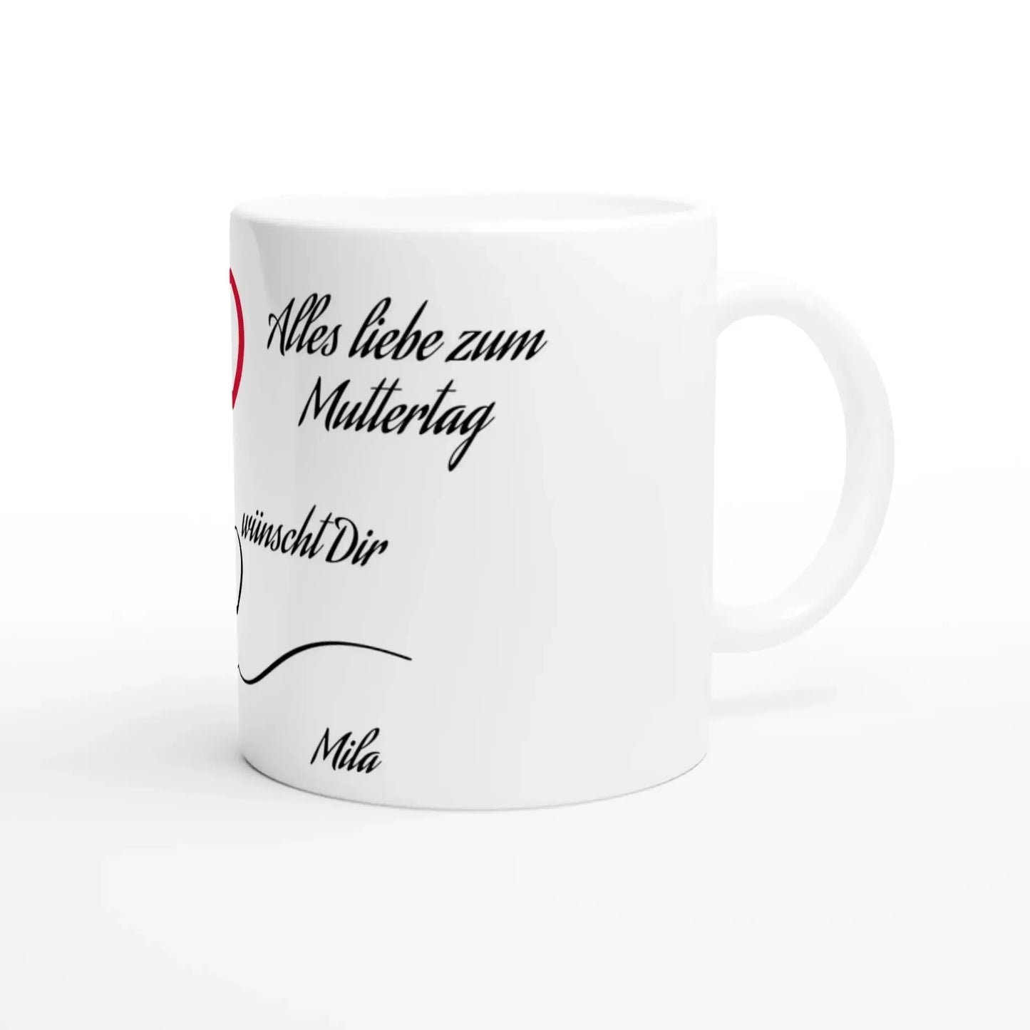 Liebevoll gestaltete personalisierte Tasse. Weiße Keramiktasse 11oz mit Farbe an der Innenseite: ideal für Büro, Homeoffice oder Zuhause. Perfekt als Geschenk für jeden Anlass.