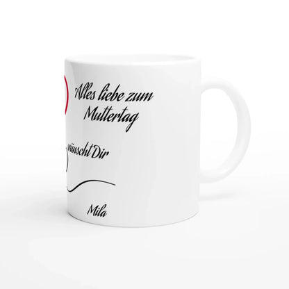 Liebevoll gestaltete personalisierte Tasse. Weiße Keramiktasse 11oz mit Farbe an der Innenseite: ideal für Büro, Homeoffice oder Zuhause. Perfekt als Geschenk für jeden Anlass.