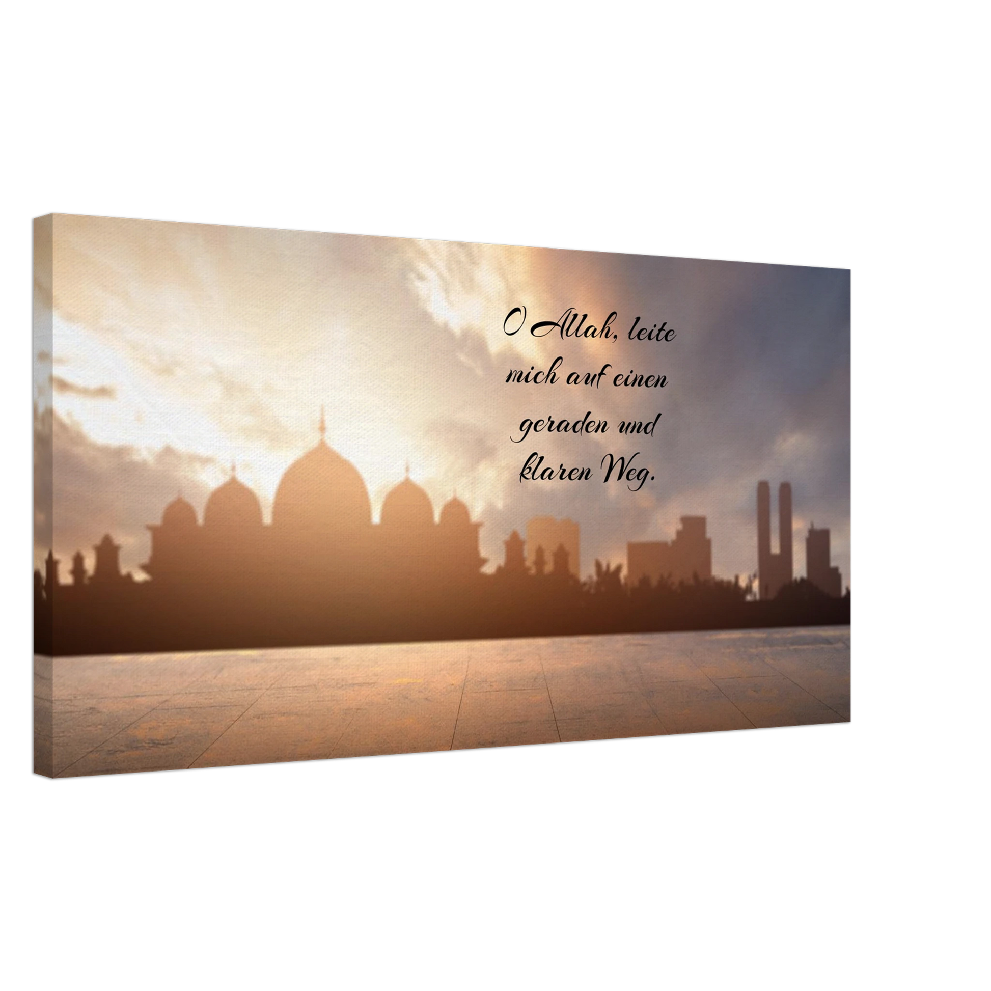 Stimmungsvolle Wandkunst für stilvolle Räume. Islamische Kraftgebete auf Leinwand – Hochwertiger Canvasdruck für spirituelle Momente: zeitlos und harmonisch. Eine besondere Bereicherung für jeden Raum.