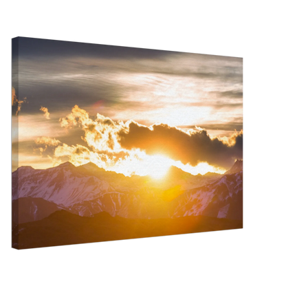 Dekoration mit Charakter. Hochwertiger Kunstdrucke auf Leinwand -  Sonnenaufgang: passt in jedes Ambiente. Schlicht, elegant und wirkungsvoll.