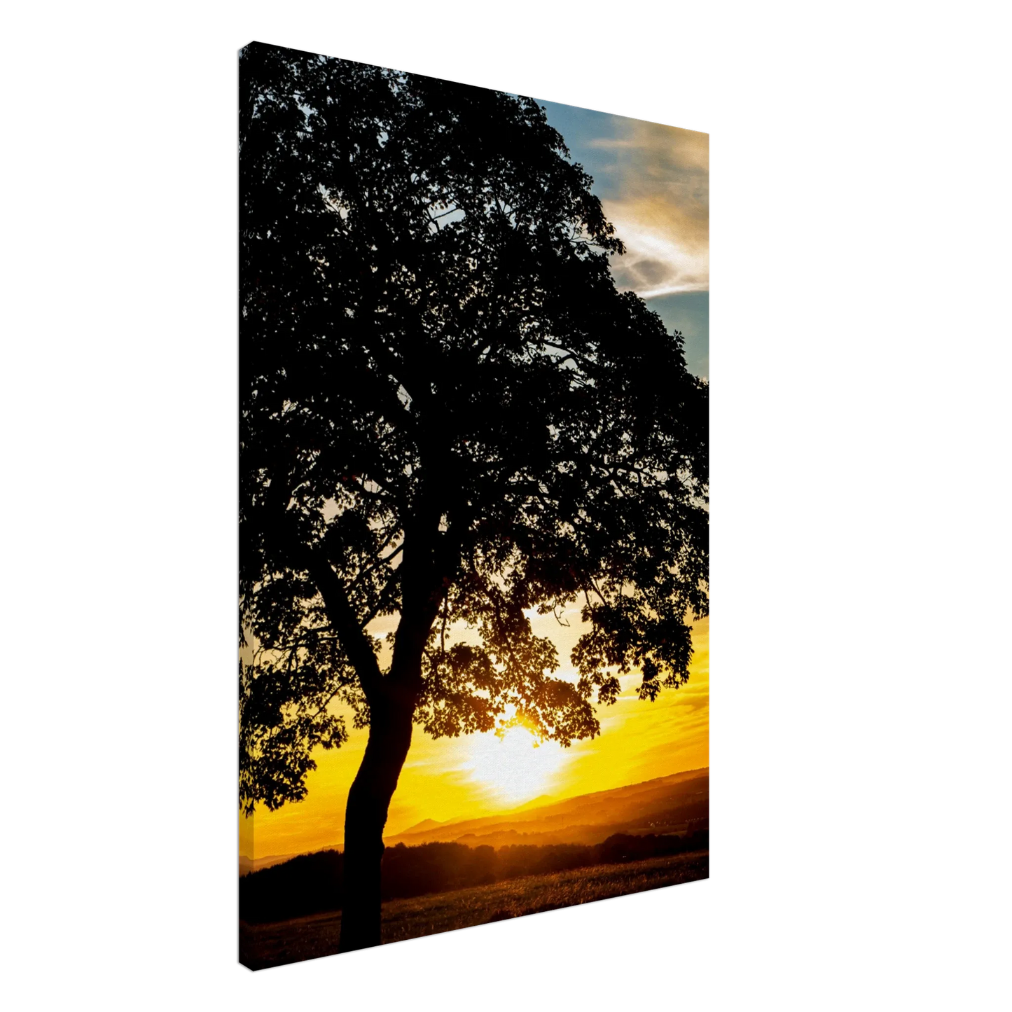 Stimmungsvolle Wandkunst für stilvolle Räume. Landschaftsfoto auf Leinwand - Kunstdruck Sonnenuntergang 70x100 cm / 28x40″: passt in jedes Ambiente. Eine besondere Bereicherung für jeden Raum.