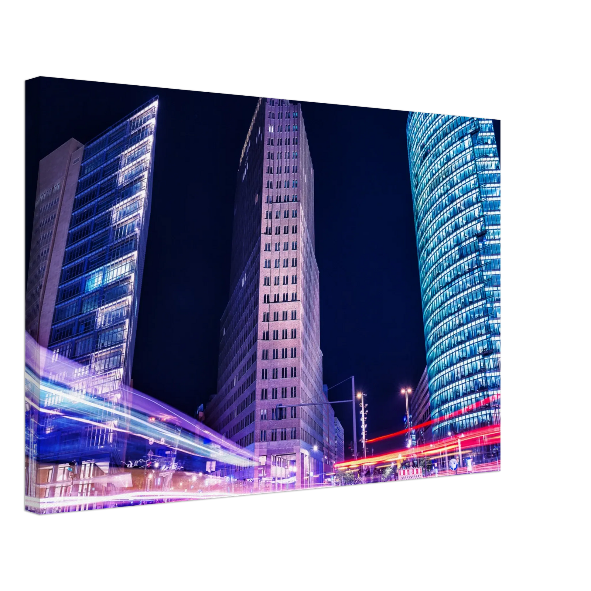 Stimmungsvolle Wandkunst für stilvolle Räume. Berlin bei Nacht Canvas Art Print – Premium Textured Wandbild: zeitlos und harmonisch. Eine besondere Bereicherung für jeden Raum.