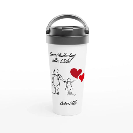 Stimmungsvolle Wandkunst für stilvolle Räume. Weißer Edelstahl-Reisebecher (15oz): zeitlos und harmonisch. Schlicht, elegant und wirkungsvoll.