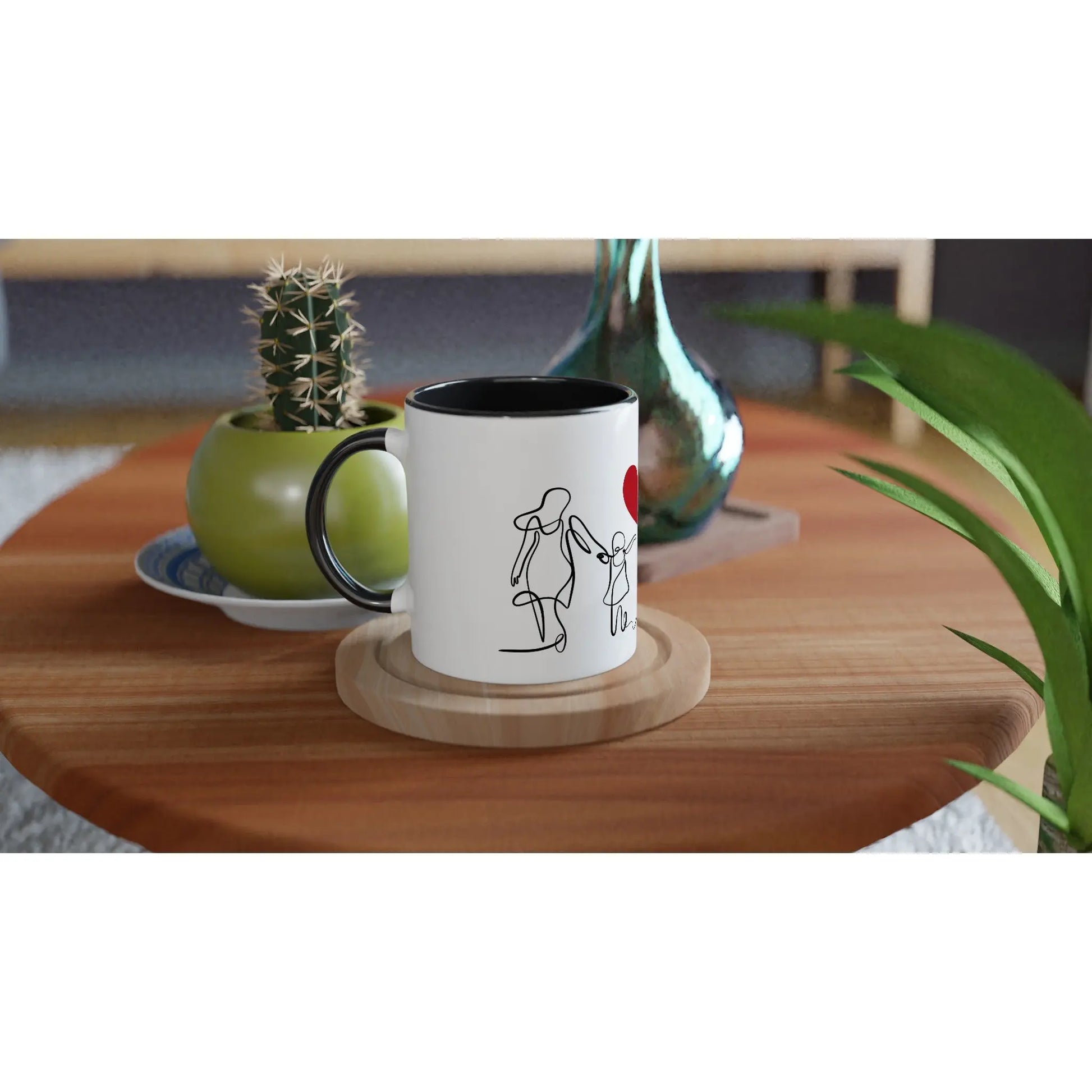 Weiße Keramiktasse 11oz mit Farbe an der Innenseite - Zoey Kunstdrucke