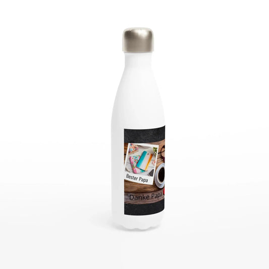 Leicht anzubringen und langlebig, perfekte kombination aus ästhetik und funktion, kunstvoll gestaltete dekoration, white 17oz stainless steel water bottle, zeitlos und elegant, emotionale Erinnerung, nachhaltig produziert.