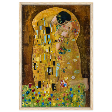 Dekoration mit Charakter. Gustav Klimt Der Kuss - Gerahmte Leinwand 70x100 cm: zeitlos und harmonisch. Eine besondere Bereicherung für jeden Raum.