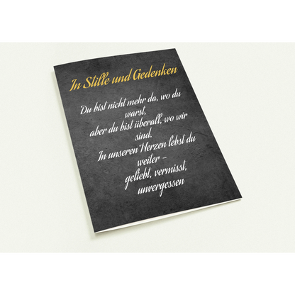 Ein Ausdruck moderner Ästhetik. Trauerspruch schwester- Dankeskarte handgemacht als Kunstdruck: zeitlos und harmonisch. Eine besondere Bereicherung für jeden Raum.