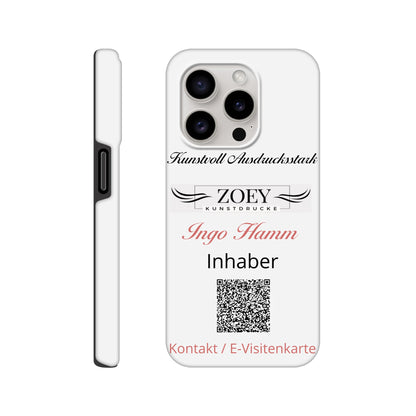 Stimmungsvolle Wandkunst für stilvolle Räume. Hartschalen Phone Case für iPhone – QR-Code Visitenkarte: für stilvolle Raumgestaltung. Schlicht, elegant und wirkungsvoll.