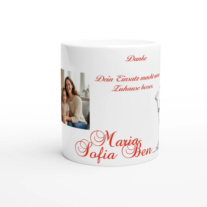 Dekoration mit Charakter. Personalized Cleaning Lady Gift Mug – Custom Ceramic 11oz with Colored Accents: für stilvolle Raumgestaltung. Eine besondere Bereicherung für jeden Raum.