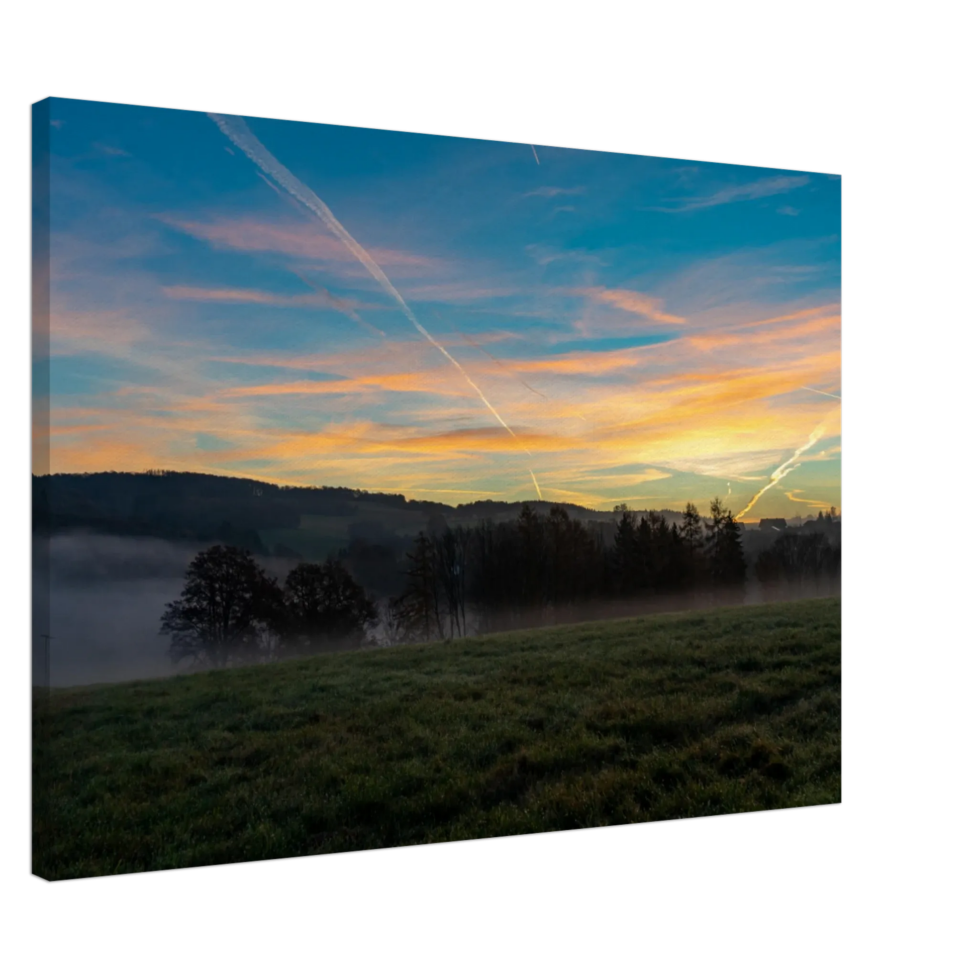 Dekoration mit Charakter. Kunstdruck auf Leinwand - Die sonne läutet den Tag ein  70x100 cm / 28x40″: für stilvolle Raumgestaltung. Schlicht, elegant und wirkungsvoll.