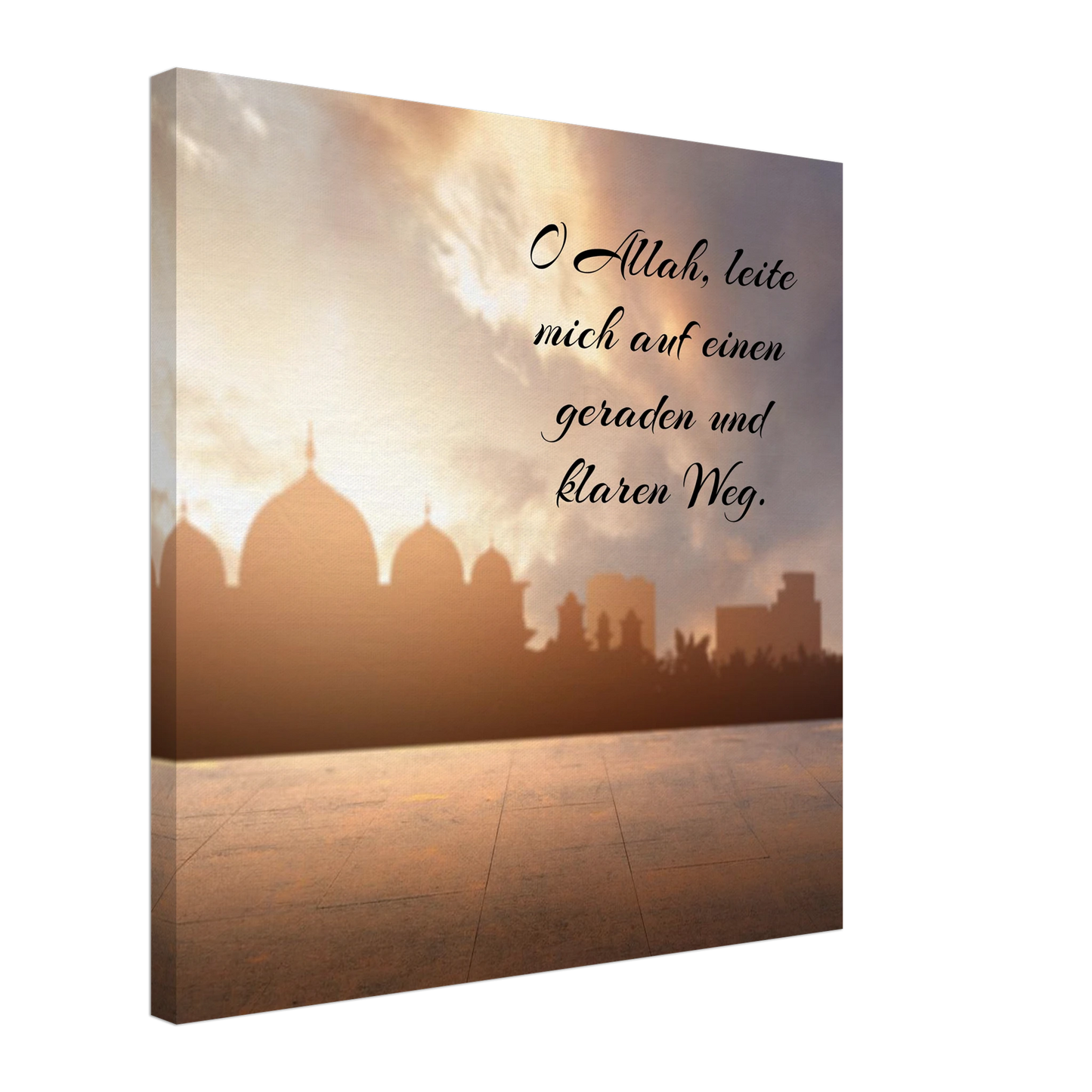 Stimmungsvolle Wandkunst für stilvolle Räume. Islamische Kraftgebete auf Leinwand – Hochwertiger Canvasdruck für spirituelle Momente: zeitlos und harmonisch. Eine besondere Bereicherung für jeden Raum.