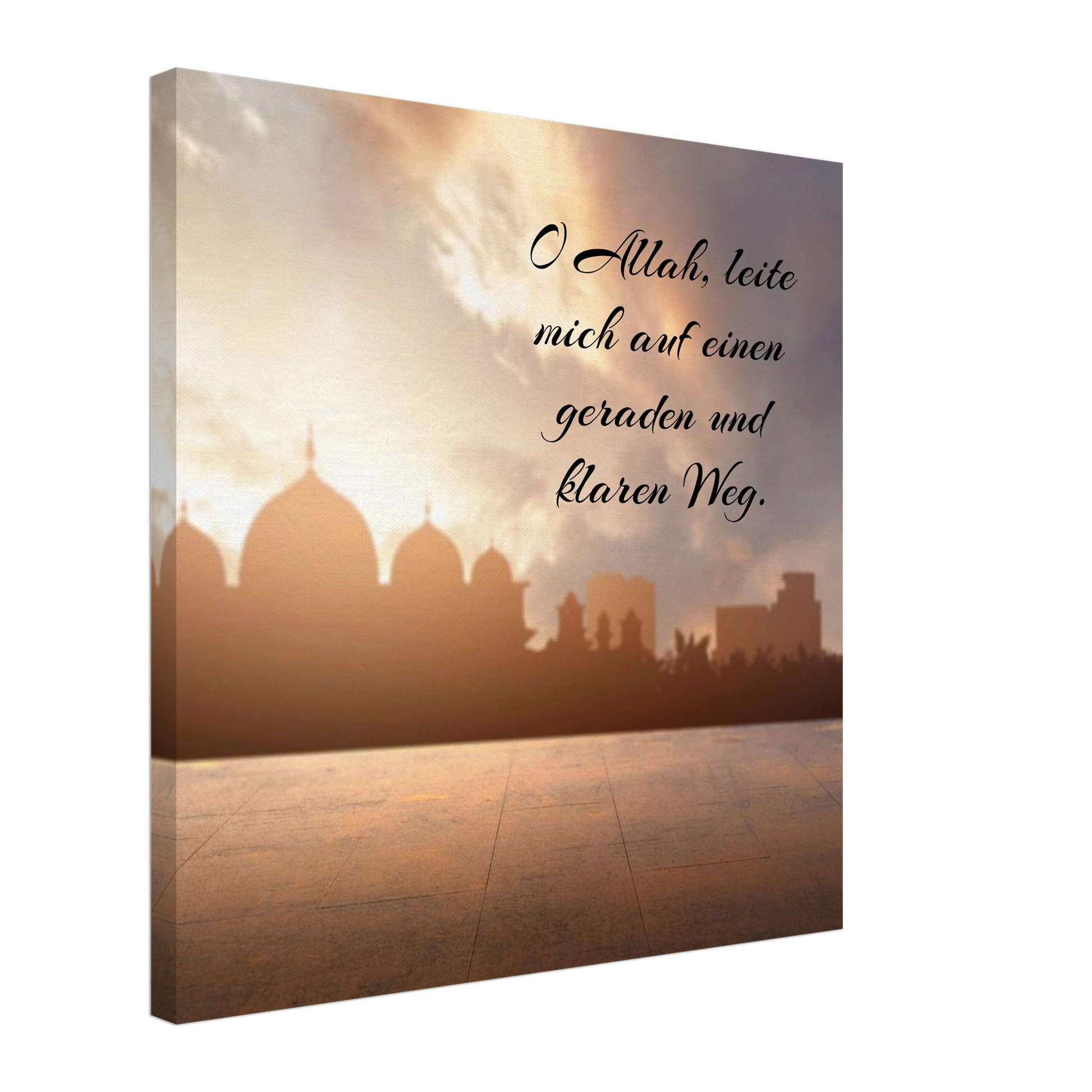 Stimmungsvolle Wandkunst für stilvolle Räume. Islamische Kraftgebete auf Leinwand – Hochwertiger Canvasdruck für spirituelle Momente: zeitlos und harmonisch. Eine besondere Bereicherung für jeden Raum.