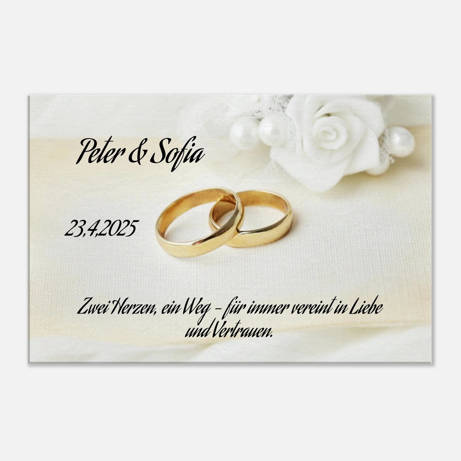 Perfektes Geschenk zur Hochzeit. Personalisiertes Geschenk zur Hochzeit – Kunstdruck auf Leinwand für Ihr Zuhause: für einen besonderen Platz im Herzen. Eine besondere Geste mit Bedeutung.