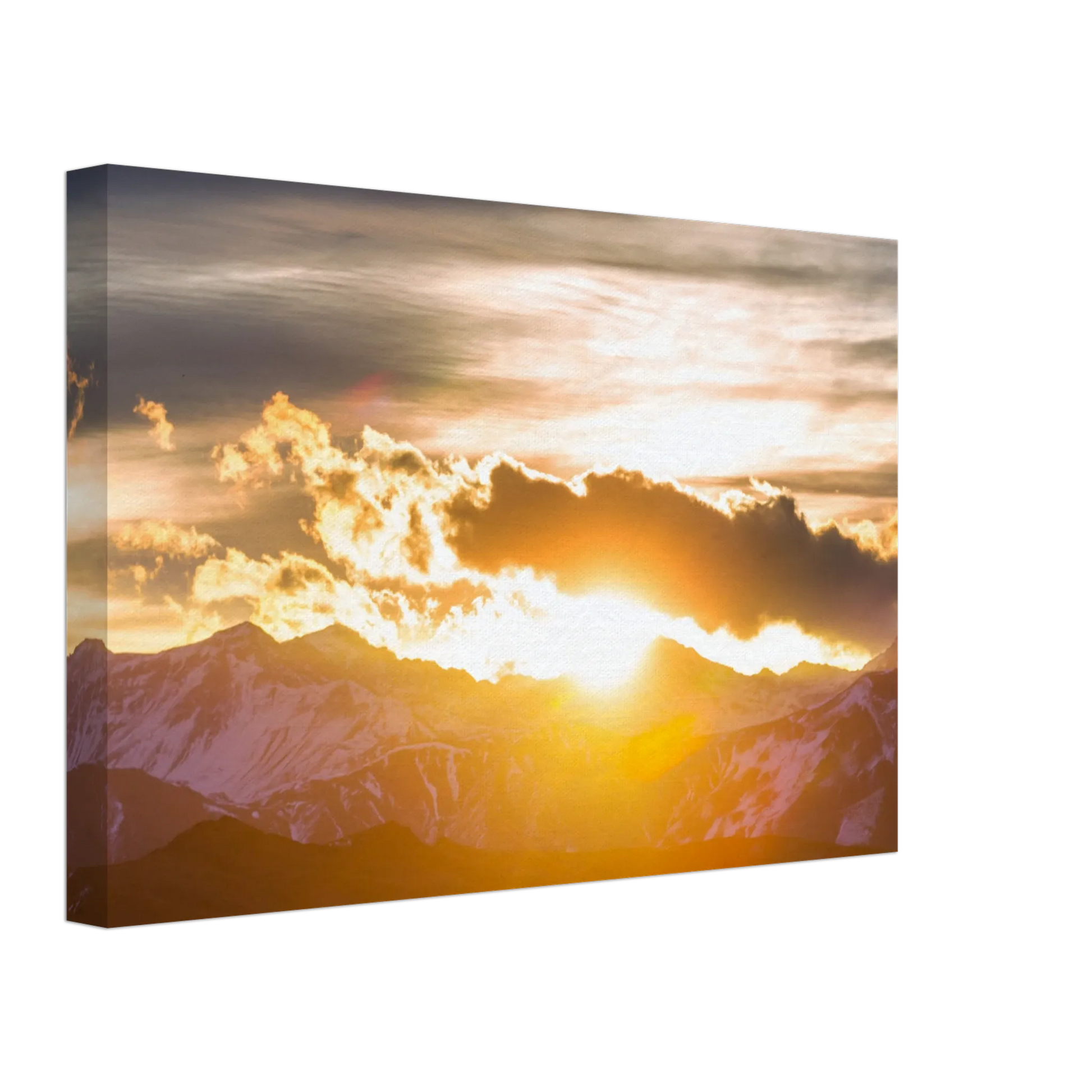 Dekoration mit Charakter. Hochwertiger Kunstdrucke auf Leinwand -  Sonnenaufgang: zeitlos und harmonisch. Eine besondere Bereicherung für jeden Raum.