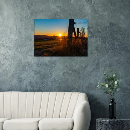Stimmungsvolle Wandkunst für stilvolle Räume. Kunstdruck auf Leinwand - Obermörsbach im Abendrot 70x100 cm / 28x40″: für stilvolle Raumgestaltung. Schlicht, elegant und wirkungsvoll.