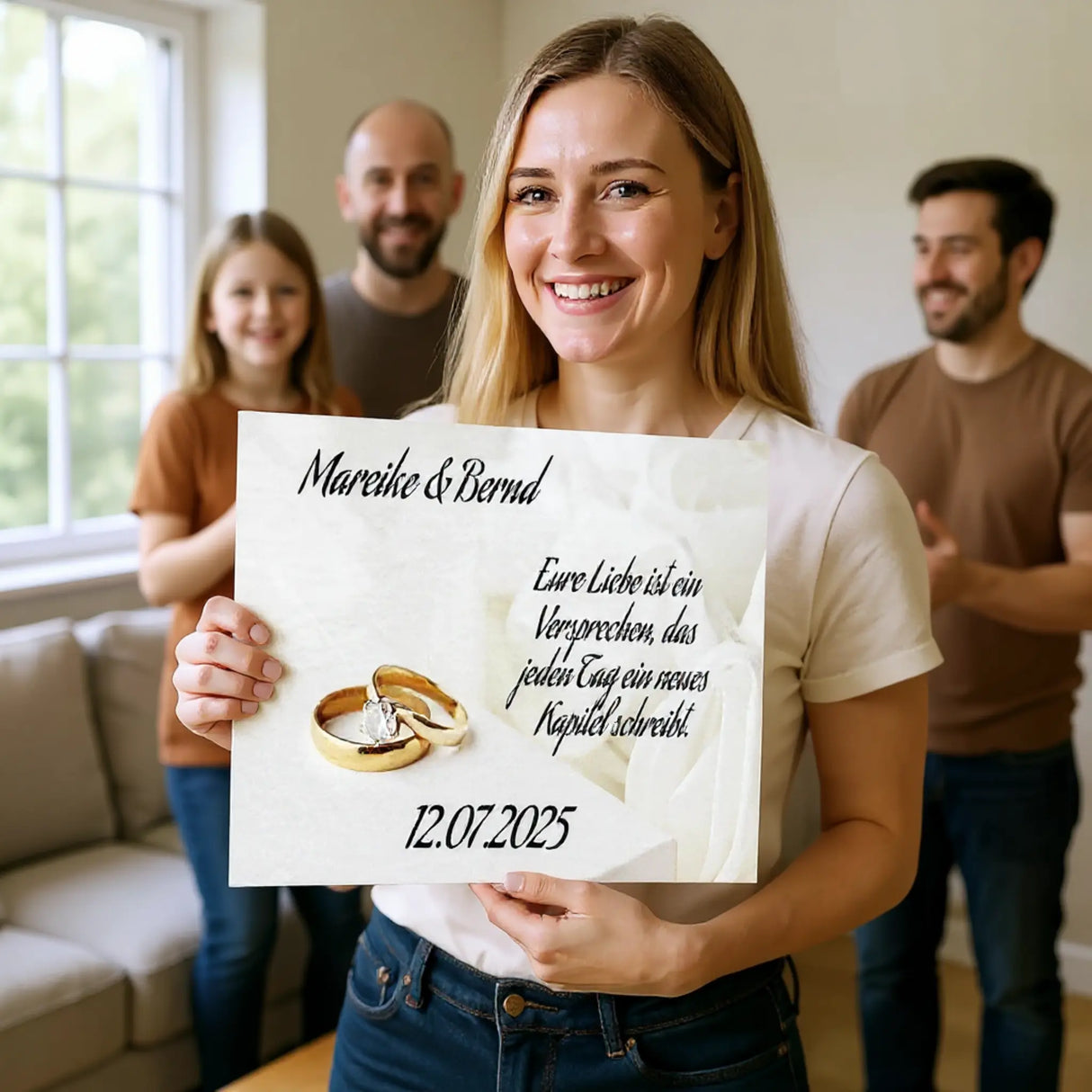 Romantische Dekoration mit emotionaler Tiefe. Personalisierte Hochzeits-Leinwand – Zeitloser Kunstdruck: ideal als persönliches Geschenk. Ideal für frisch Vermählte und verliebte Paare.