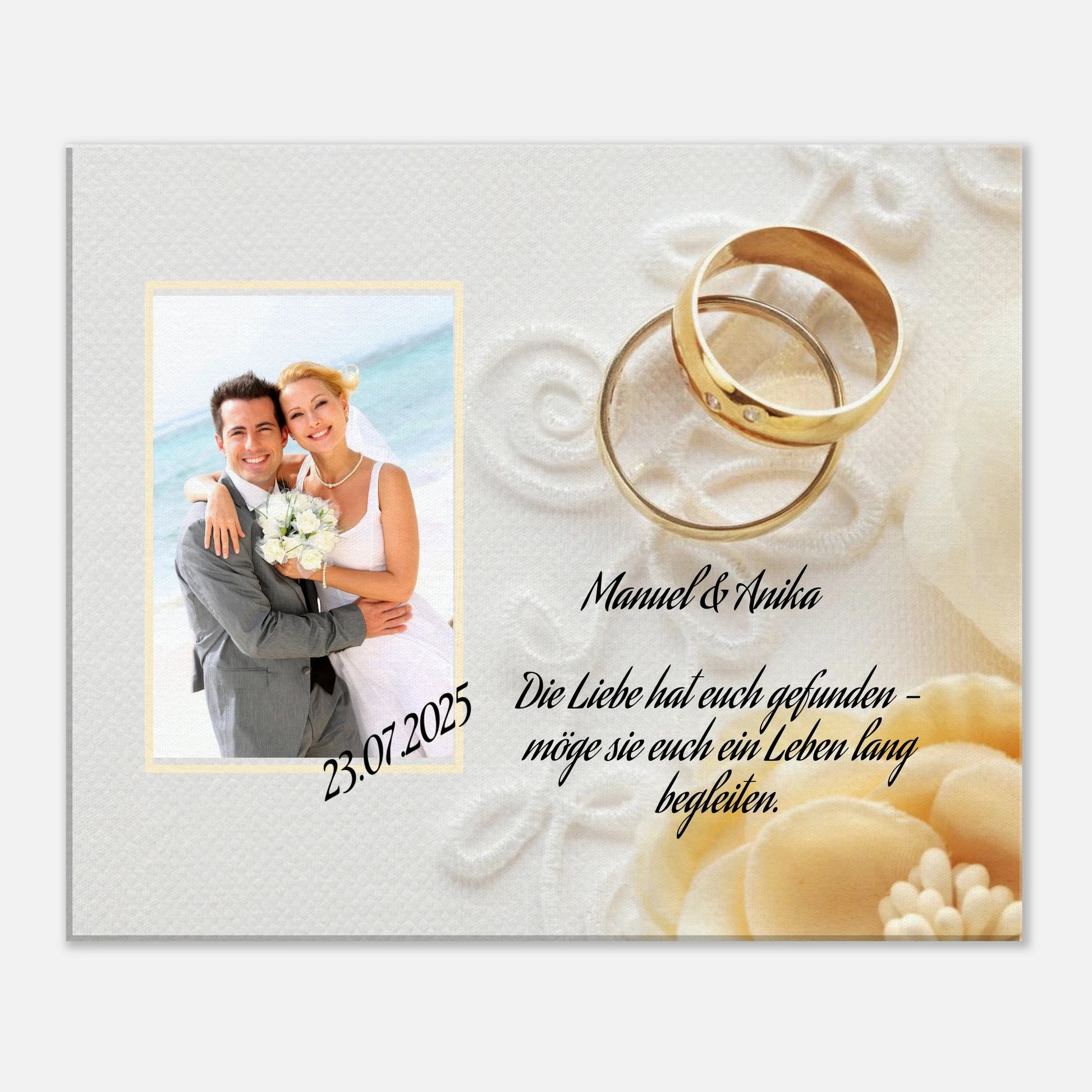 Dekoration mit Charakter. perfekte Geschenkidee Hochzeit - Leinwanddruck personalisierbar: zeitlos und harmonisch. Schlicht, elegant und wirkungsvoll.
