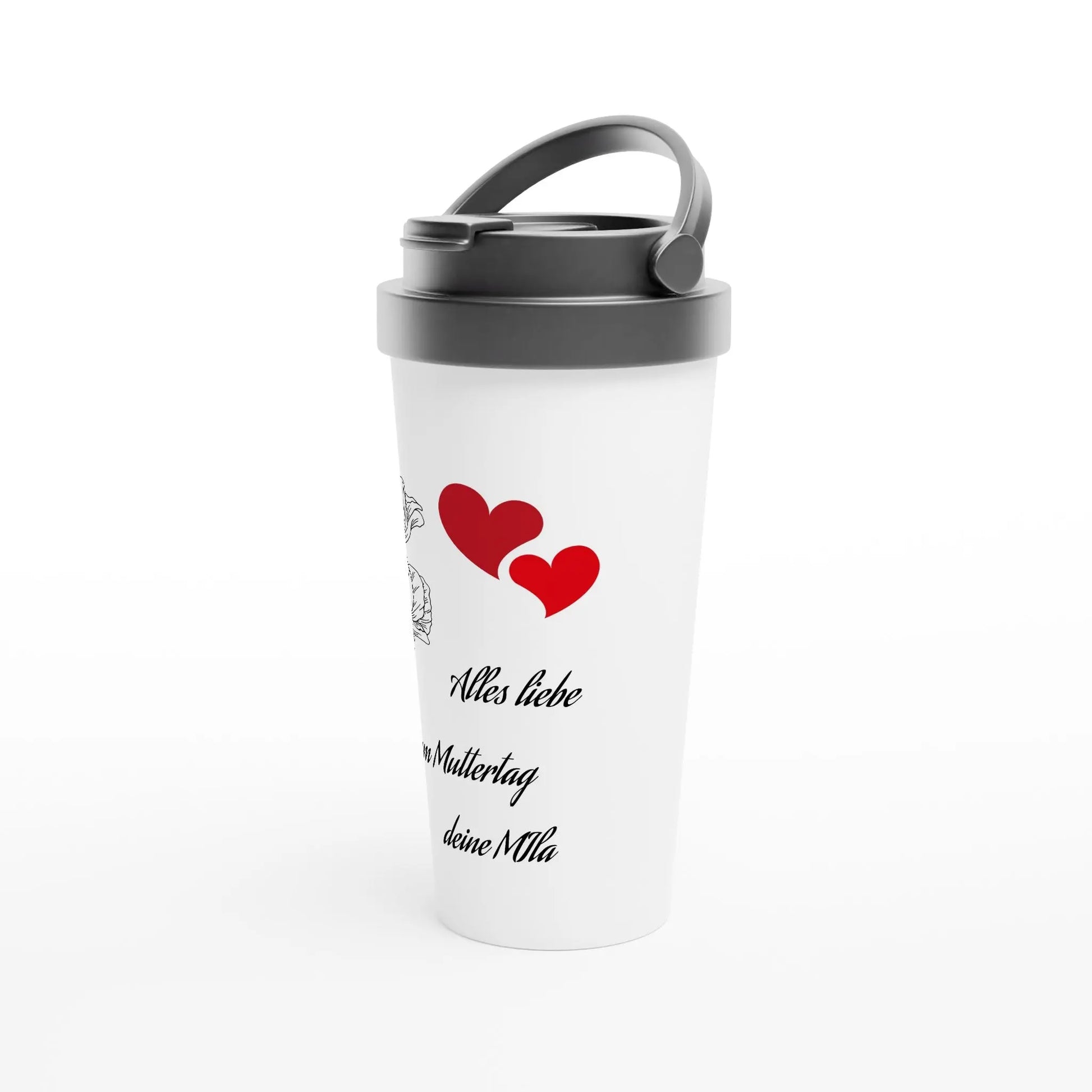 Weißer Edelstahl-Reisebecher (15oz) - Zoey Kunstdrucke