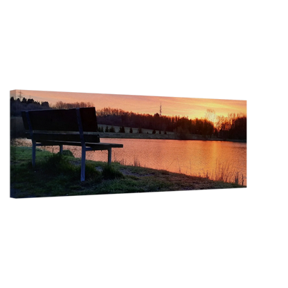 Dekoration mit Charakter. Leinwandbild Sonnenuntergang am Elkenrother Weiher – Kunstdruck für Ihr Zuhause: passt in jedes Ambiente. Eine besondere Bereicherung für jeden Raum.