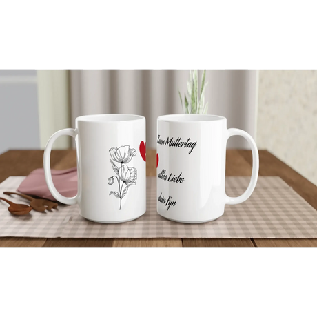Stimmungsvolle Wandkunst für stilvolle Räume. Weiße Keramiktasse 15oz: für stilvolle Raumgestaltung. Eine besondere Bereicherung für jeden Raum.