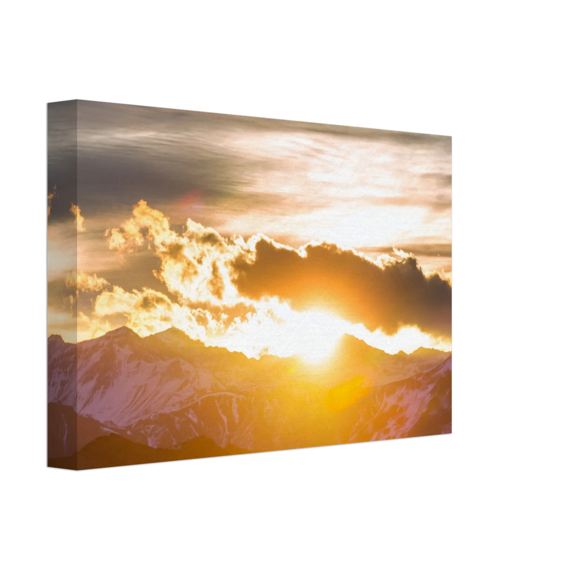 Stimmungsvolle Wandkunst für stilvolle Räume. Hochwertiger Kunstdrucke auf Leinwand -  Sonnenaufgang: passt in jedes Ambiente. Eine besondere Bereicherung für jeden Raum.