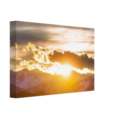 Stimmungsvolle Wandkunst für stilvolle Räume. Hochwertiger Kunstdrucke auf Leinwand -  Sonnenaufgang: passt in jedes Ambiente. Eine besondere Bereicherung für jeden Raum.