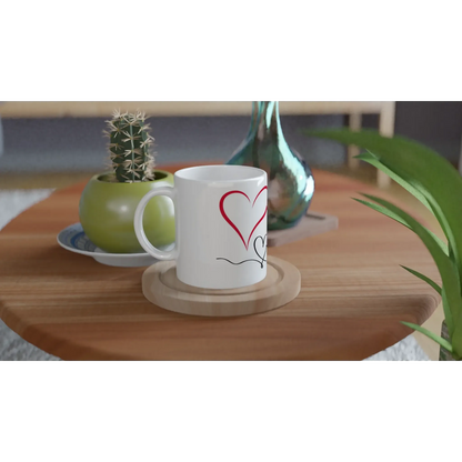 Liebevoll gestaltete personalisierte Tasse. Weiße Keramiktasse 11oz mit Farbe an der Innenseite: ideal für Büro, Homeoffice oder Zuhause. Ein besonderer Genuss für Kaffee- oder Teeliebhaber.