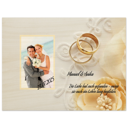 Festgehaltene Gefühle zur Hochzeit. Persönliches Geschenk zur Hochzeit Holzdruck in 2 Stärken: für einen besonderen Platz im Herzen. Eine besondere Geste mit Bedeutung.