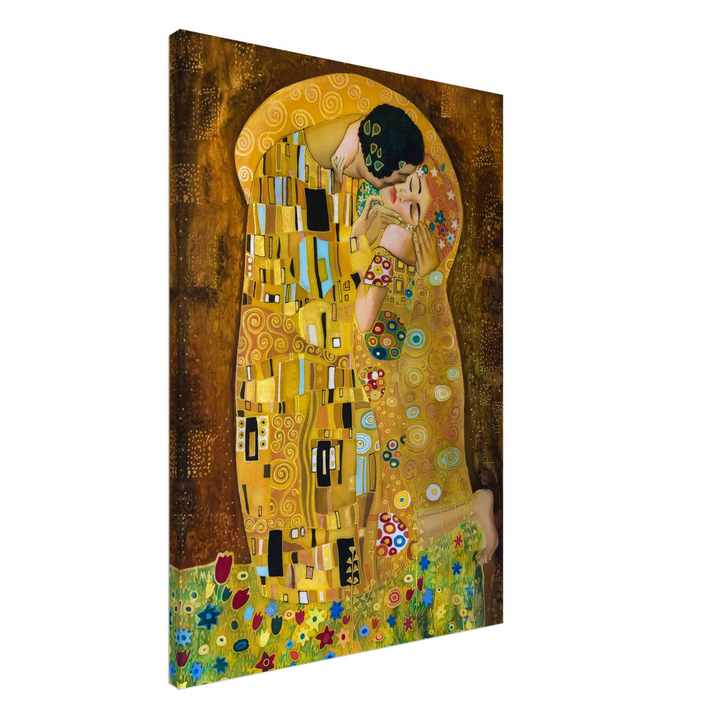 Ein Ausdruck moderner Ästhetik. Gustav Klimt Der Kuss – Leinwanddruck für zeitlose Kunstliebhaber: für stilvolle Raumgestaltung. Schlicht, elegant und wirkungsvoll.