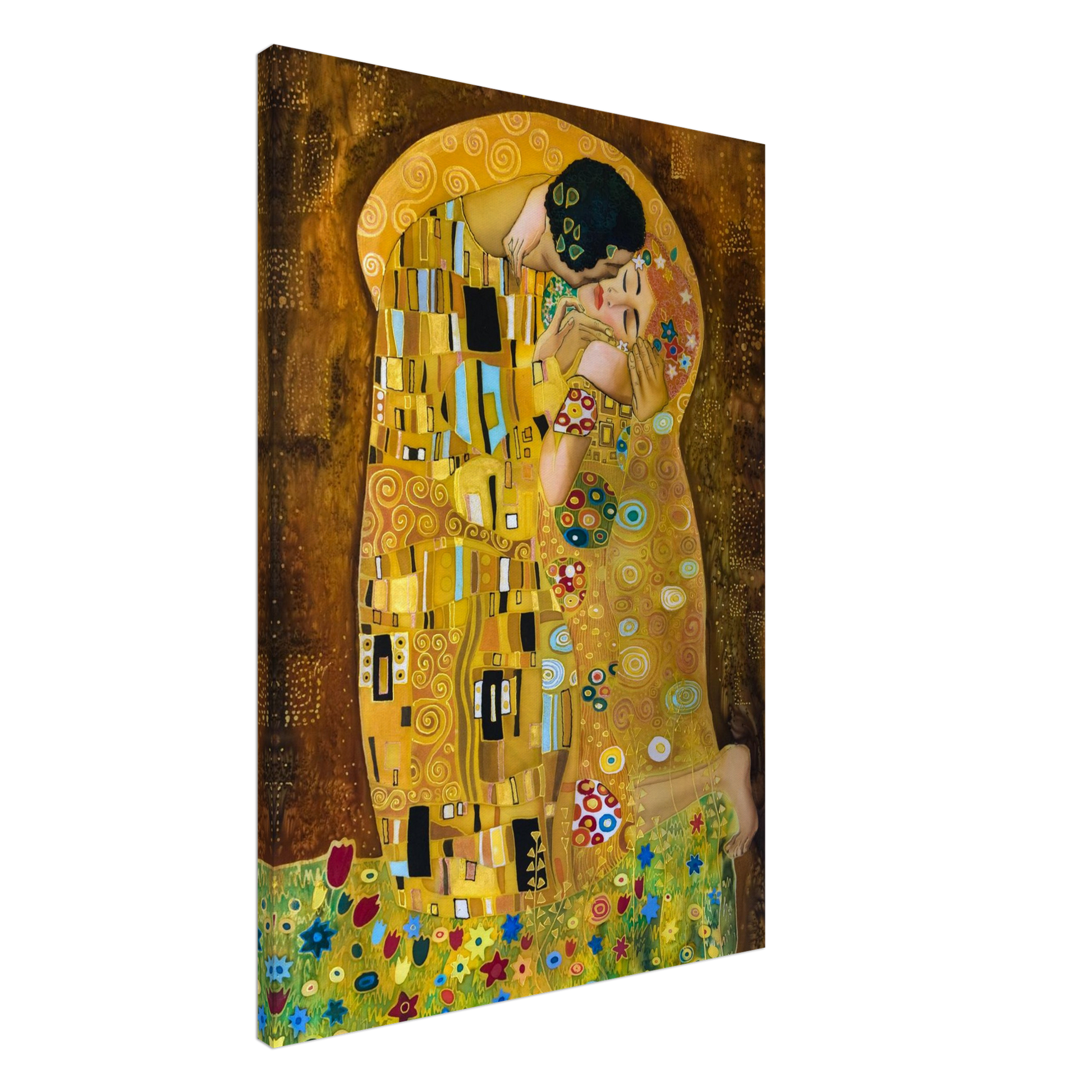 Ein Ausdruck moderner Ästhetik. Gustav Klimt Der Kuss – Leinwanddruck für zeitlose Kunstliebhaber: für stilvolle Raumgestaltung. Schlicht, elegant und wirkungsvoll.