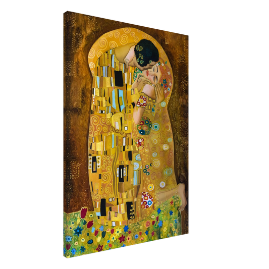 Ein Ausdruck moderner Ästhetik. Gustav Klimt Der Kuss – Leinwanddruck für zeitlose Kunstliebhaber: für stilvolle Raumgestaltung. Schlicht, elegant und wirkungsvoll.