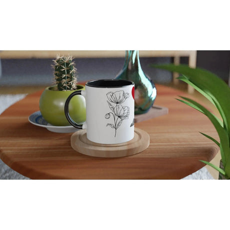 Dekoration mit Charakter. 11oz 312 Ml Tasse mit Blumen und Herzen zum Muttertag: zeitlos und harmonisch. Schlicht, elegant und wirkungsvoll.