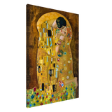 Stimmungsvolle Wandkunst für stilvolle Räume. Gustav Klimt Der Kuss – Leinwanddruck für zeitlose Kunstliebhaber: zeitlos und harmonisch. Eine besondere Bereicherung für jeden Raum.
