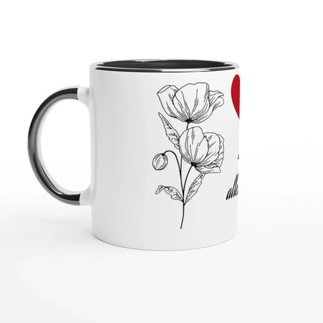 Dekoration mit Charakter. 11oz 312 Ml Tasse mit Blumen und Herzen zum Muttertag: zeitlos und harmonisch. Eine besondere Bereicherung für jeden Raum.