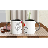Stimmungsvolle Wandkunst für stilvolle Räume. 11oz 312 Ml Tasse mit Blumen und Herzen zum Muttertag: zeitlos und harmonisch. Eine besondere Bereicherung für jeden Raum.