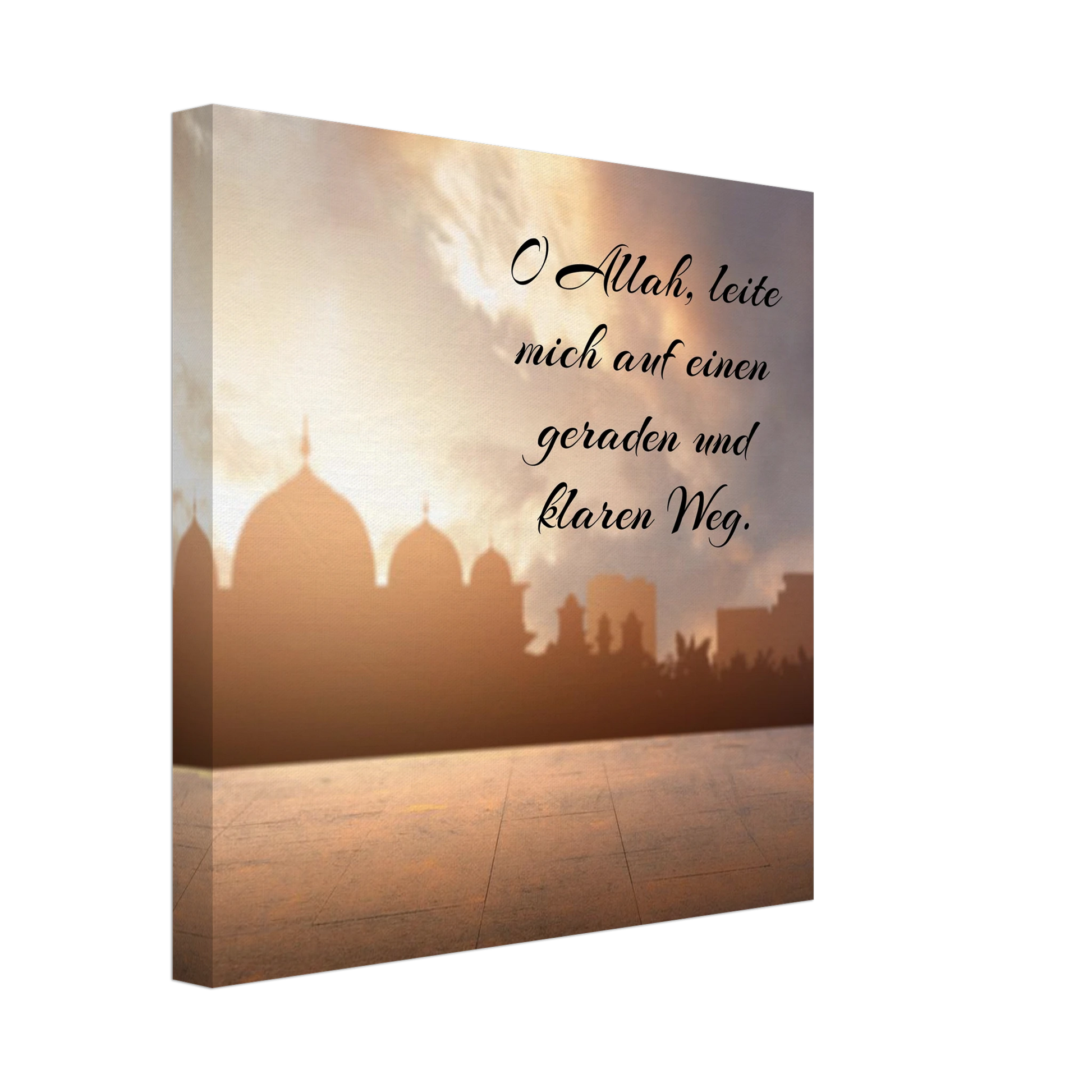 Stimmungsvolle Wandkunst für stilvolle Räume. Islamische Kraftgebete auf Leinwand – Hochwertiger Canvasdruck für spirituelle Momente: zeitlos und harmonisch. Eine besondere Bereicherung für jeden Raum.