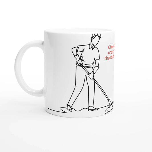 Hochwertige Keramiktasse für jeden Anlass. Tasse mit Foto – Weiße Keramikkaffeetasse Raumpfleger: ideal für Büro, Homeoffice oder Zuhause. Ein besonderer Genuss für Kaffee- oder Teeliebhaber.