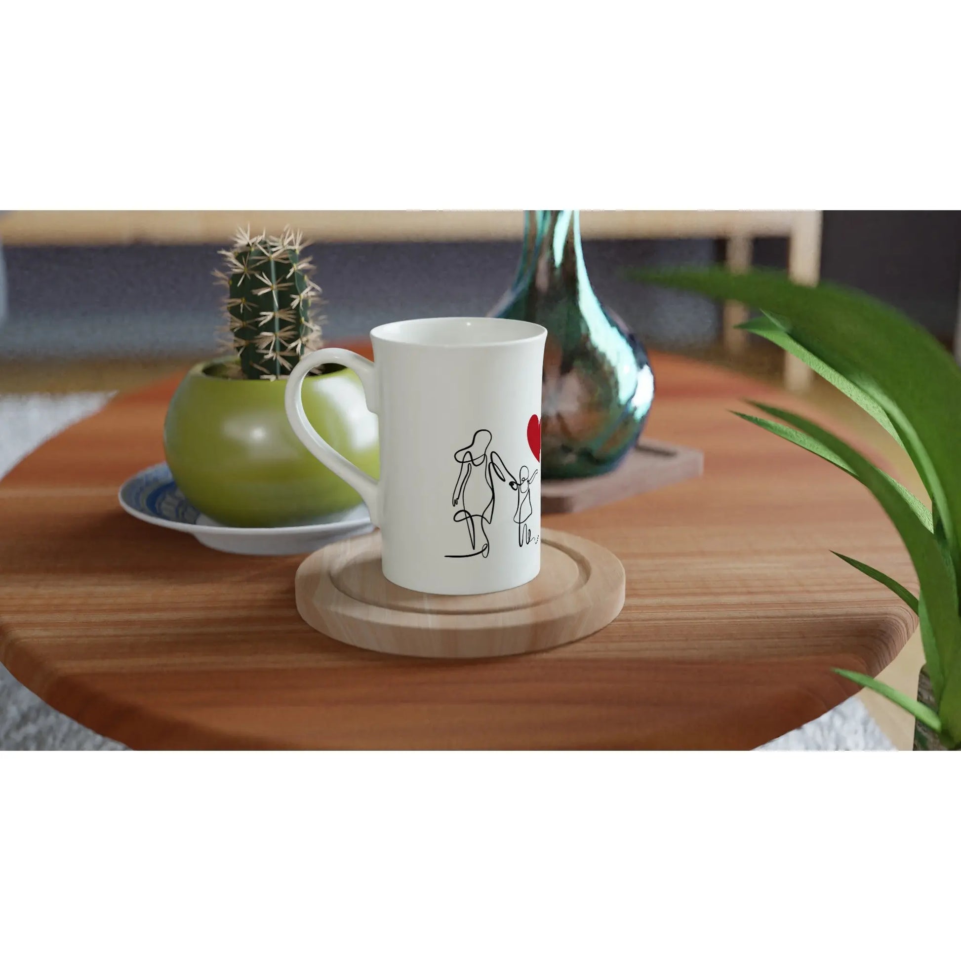 Weiße schmale Porzellantasse (10 oz) - Zoey Kunstdrucke