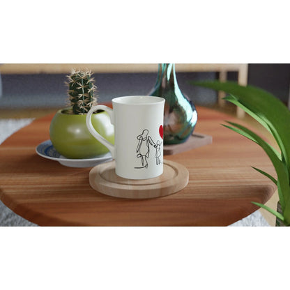 Weiße schmale Porzellantasse (10 oz) - Zoey Kunstdrucke