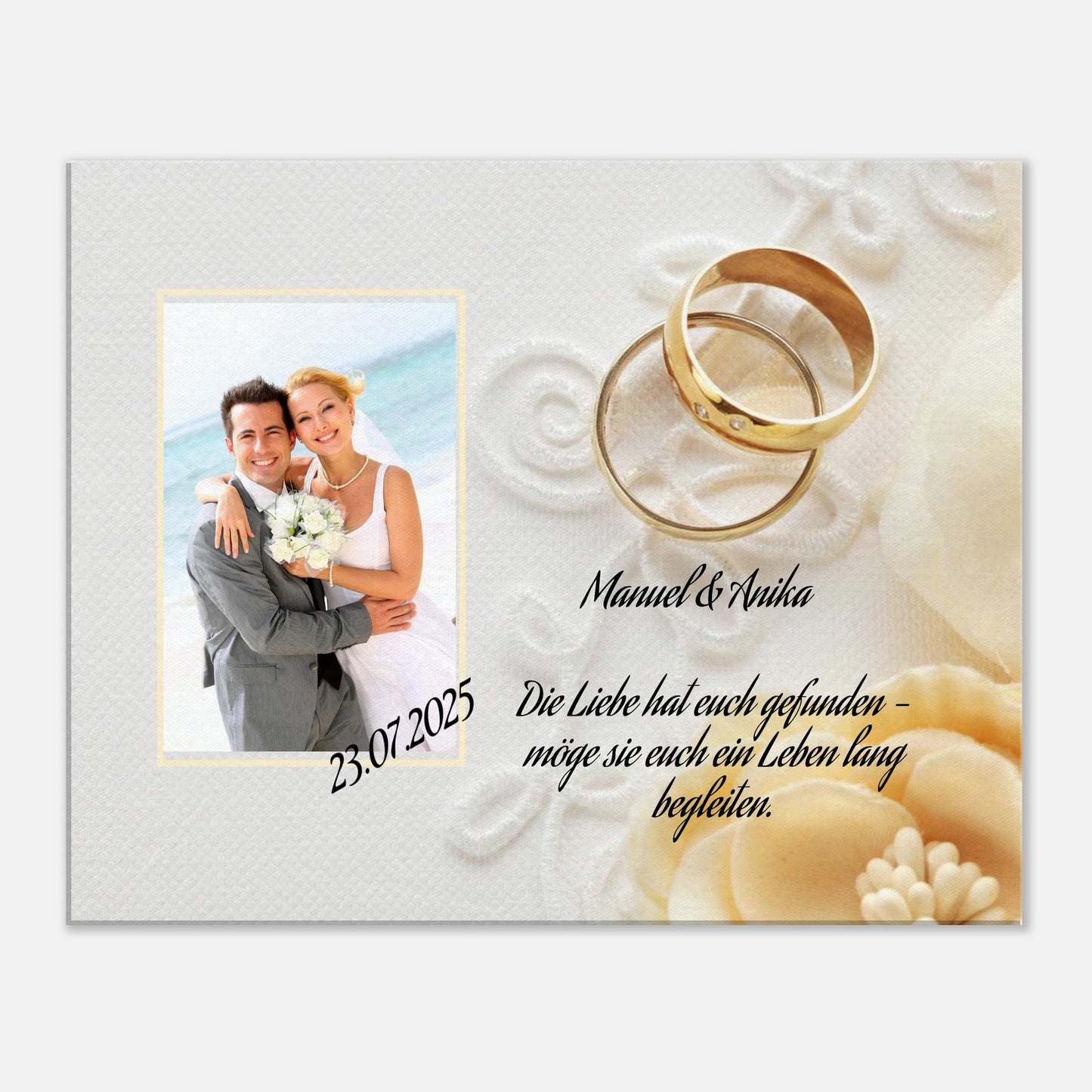 Dekoration mit Charakter. perfekte Geschenkidee Hochzeit - Leinwanddruck personalisierbar: für stilvolle Raumgestaltung. Schlicht, elegant und wirkungsvoll.